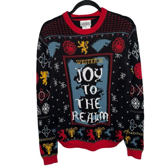 HBO Game Of Thrones Joy To The Realm Holiday Christmas Sweater Sz M - Picture 1 of 7